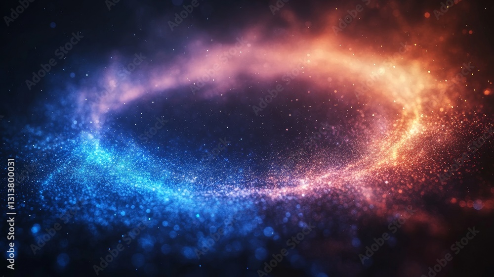 Poster cosmic glow ring backdrop nebula gradient vibrant energy fields astronomy outer space exploration un