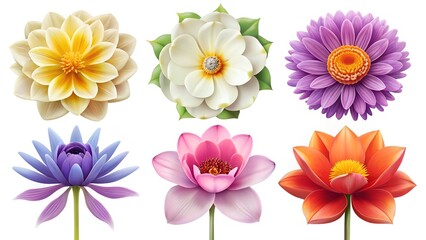 Fototapeta premium set of flowers