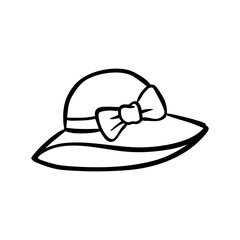 women summer hat elegant hand drawn 