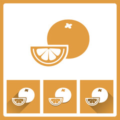 Orange icon isolated on white background with charger flat icon, EPS10