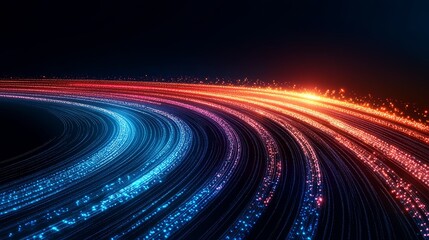 Abstract luminous data streams visualization for modern technology network backgrounds and futuristic digital innovation displays