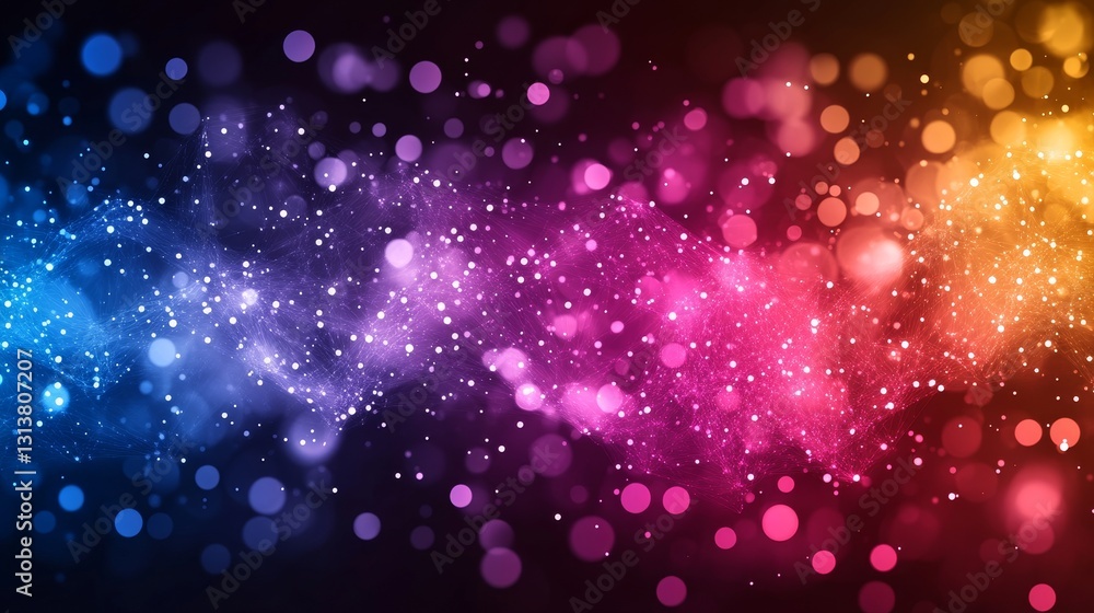 Aufkleber vibrant bokeh lights background with a mesmerizing gradient and shimmering effect for festive events
