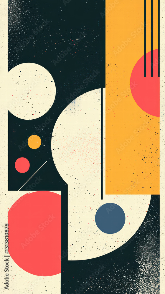 Poster geometric shapes abstraction: a striking display of modern artistic form featuring geometric shapes,