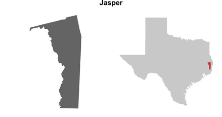 Jasper County (Texas) blank outline map set