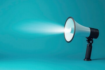 A Megaphone Emits a Powerful Message Against a Teal Background