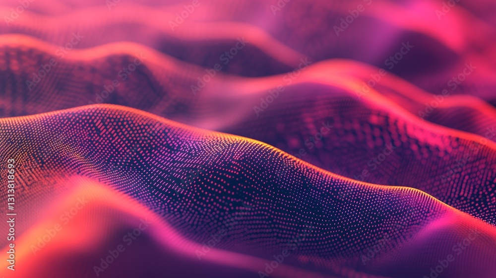 Aufkleber this stunning abstract image features vibrant waves in deep purple and pink hues, creating a mesmeri