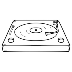 turntable illustration hand drawn outline vector
