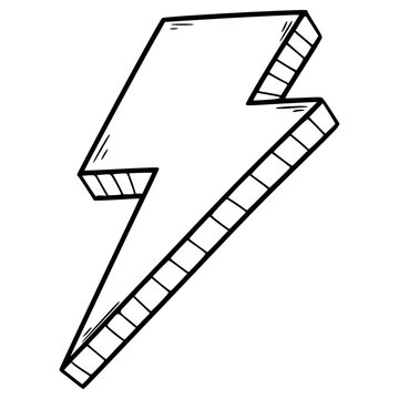 lightning bolt illustration hand drawn outline vector