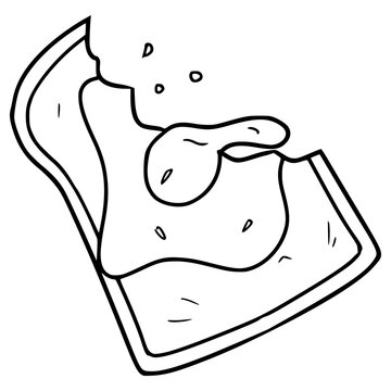recommend clip art: bitten toast illustration hand drawn outline vector