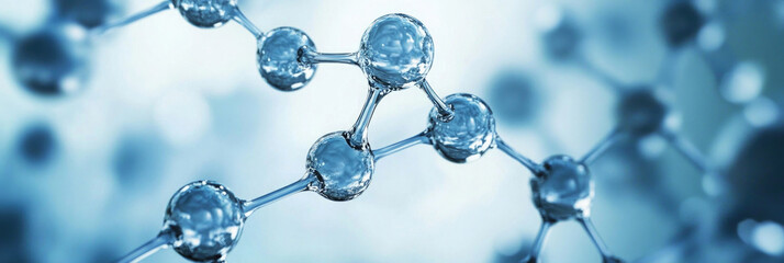 Molecular structure with interconnected atoms showing scientific concepts in a laboratory setting