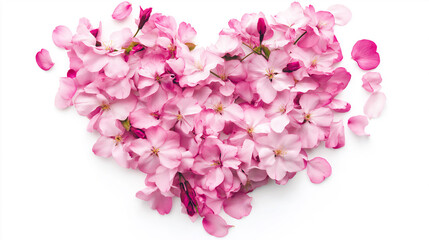 Fototapeta premium ピンクの桜の花びらでハート型