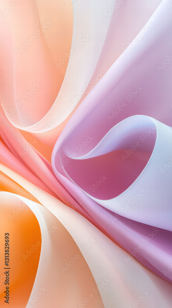 Poster flowing fabric of color: capture the smooth texture and delicate waves of fabric, in a mix of vibran