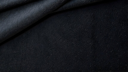 Fototapeta premium Close-Up of Black Glittery Fabric With Subtle Shimmering Texture and Soft Smooth Folds in Dark Background for Glamour Design