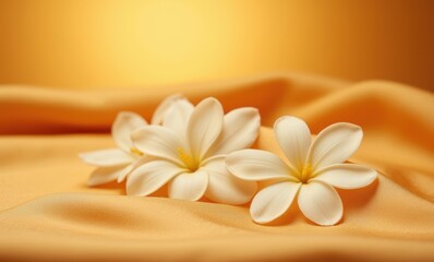 Delicate white flowers on fabric