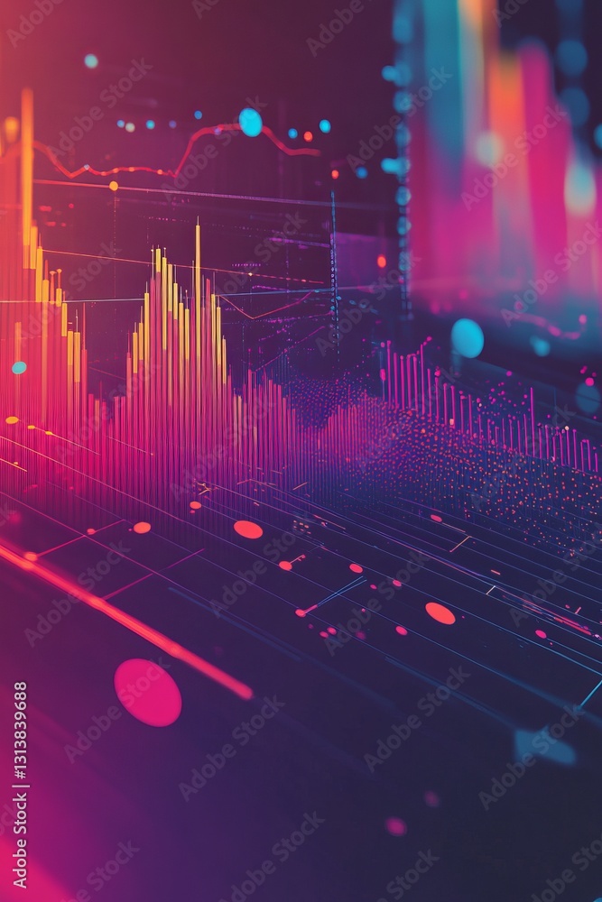 Poster visual data analytics: exploring dynamic trends in modern tech and colorful graphs