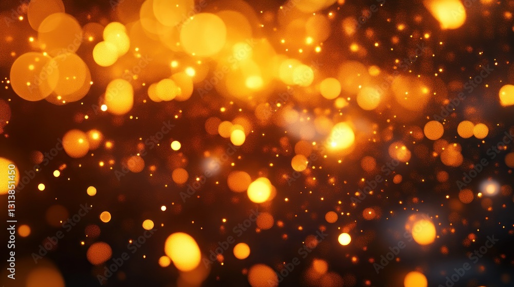 Poster abstract image of many glowing circular light particles