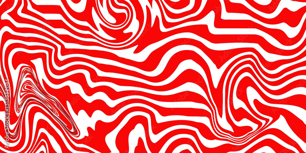 Poster abstract red background with hypnotic wavy lines pattern. fresh and natural background