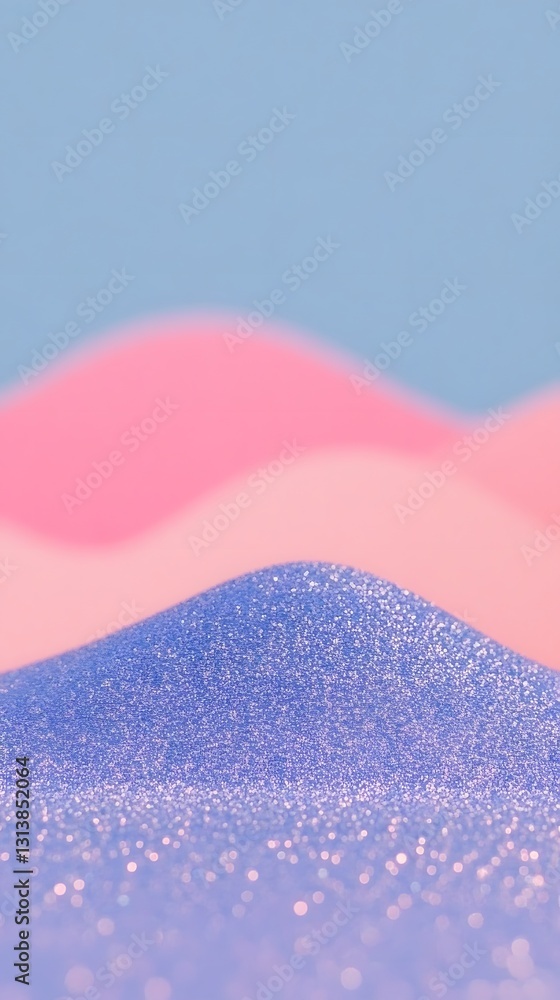 Poster abstract layers of pastel colored shapes and a shimmering surface