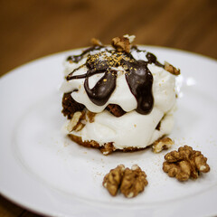 dessert with chocolate