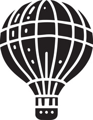 black and white hot air balloon, air balloon silhouette vector,  air balloon logo vector, air balloon silhouette vector isolated on white background
