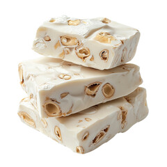 A wooden spoon filled with crunchy granola, resting on a clean on transparent png background. Ai generated