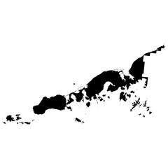 Fototapeta premium Aleutians East Borough silhouette map in black color