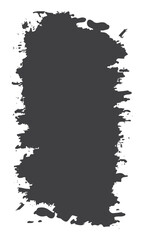 Fototapeta premium Abstract Black Ink Stain Watercolor Rough Rustic Vertical Frame Background with Copy Space