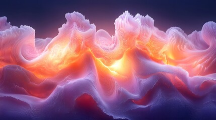 Fototapeta premium Glowing Threads of Molten Ice Cream Curling Softly in Warm Light