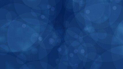 loopable abstract blue digital background with floating circles and dotted pattern - seamless labstract background of deep blue color with circular and dotted patterns