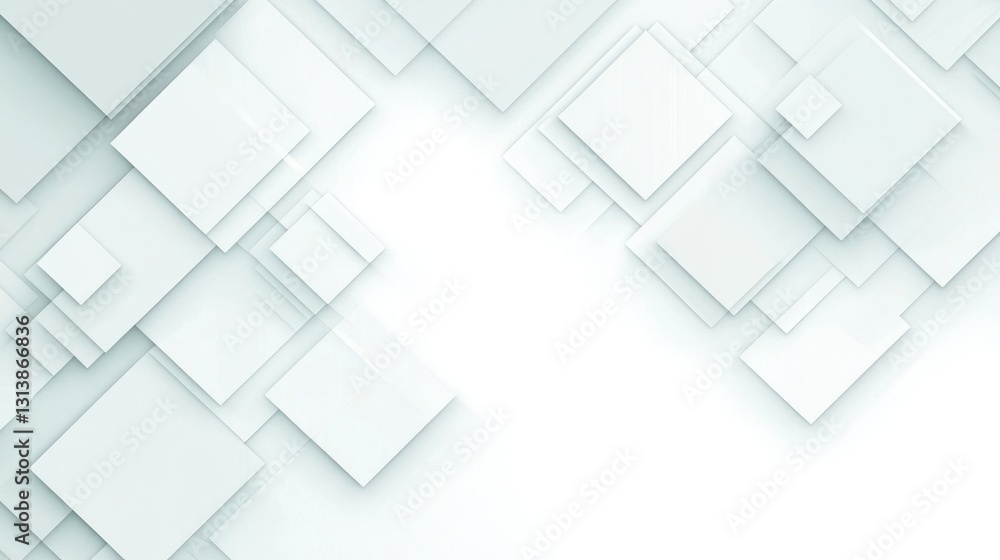 Poster abstract geometric white square pattern background design