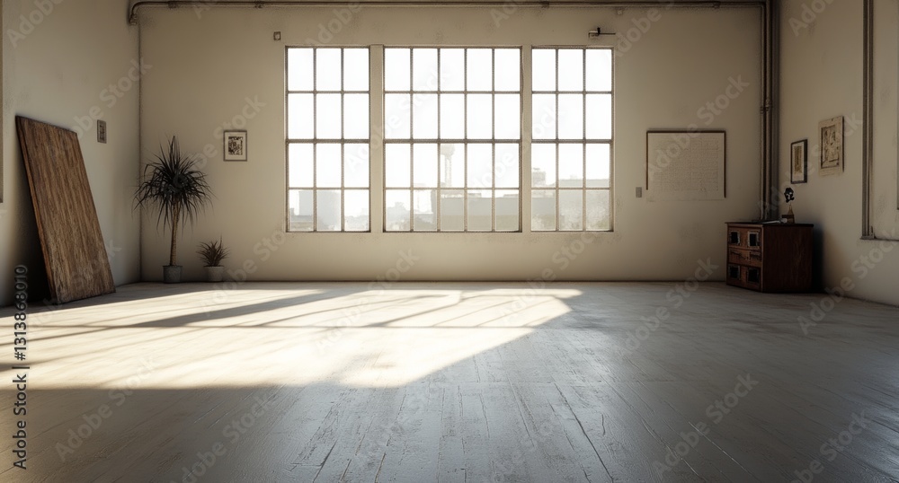 Poster a render of a room displaying its walls and floor, overlayed with a 3d grid in black