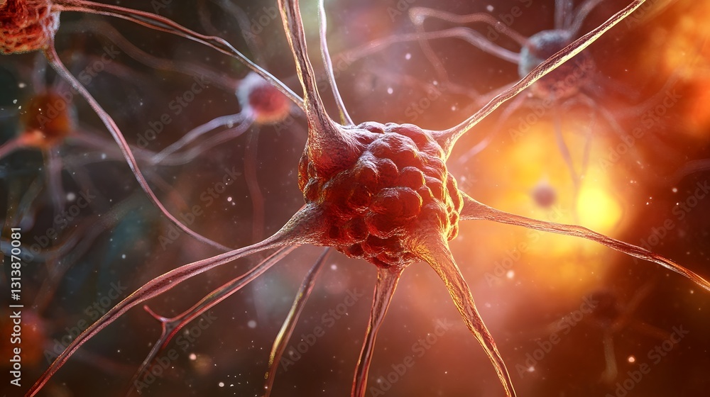 Leinwandbilder microscopic view of the intricate neural network and synaptic connections within the human brain sho