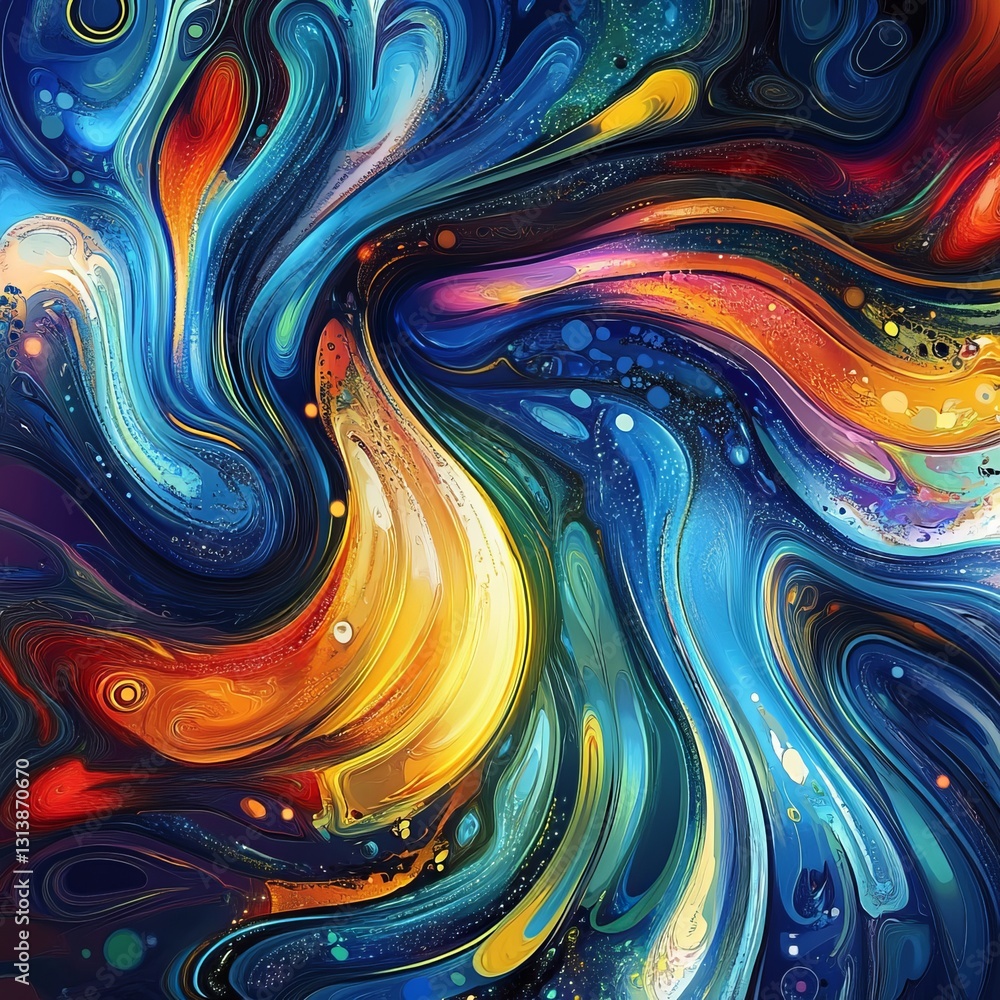 Poster discover a captivating abstract background featuring vibrant swirling patterns. this dynamic artwork