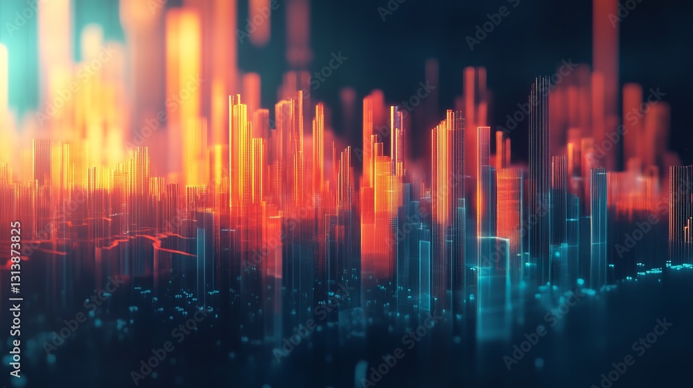 Poster abstract minimalist visualization of iot in environment concept