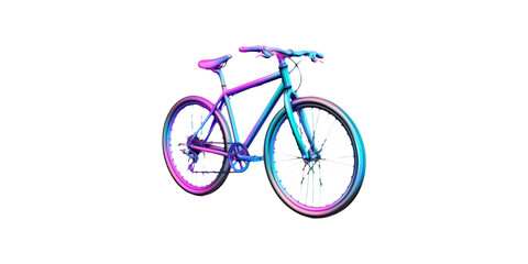 Obraz premium Colorful bicycle with gradient effect isolated on transparent background