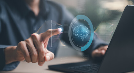 Artificial intelligence analysis algorithm technology. Ai analyst machine learning. Artificial...