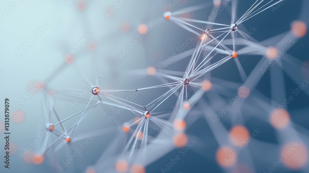 Poster this abstract digital image showcases a network connection with light particles. the design features