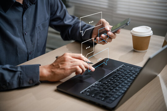 Chat communication social media internet. Chatting contact message typing talk.