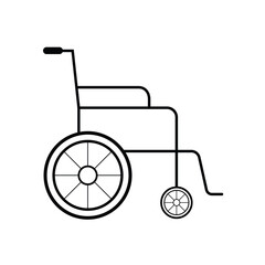 wheelchair icon isolated on white, chair silhouette icon