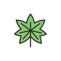 Obraz premium Marijuana colored icons, minimalist vector illustration ,simple transparent graphic element .Isolated on white background