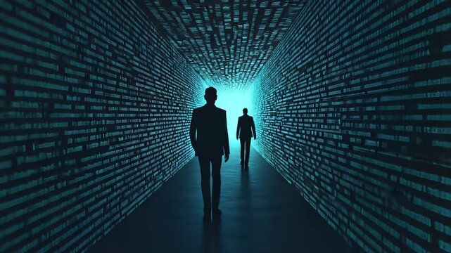 A conceptual visualization of people accessing data seamlessly through a global digital web, symbolizing modern connectivity.