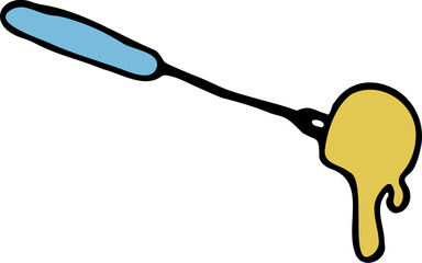 Illustration d'un Pique de Fondue Savoyarde avec Fromage Coulant Gastronomie Français Spécialité de France Clipart Dessiné à la Main