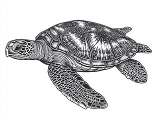 Obraz premium Perfect for kids, this coloring picture of a cute tortoise is ready to print on standard 8.5x11 inch paper