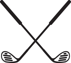 Pair of iron or wedge golf club flat vector icon for sports apps and websites