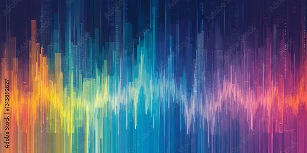 Aufkleber vibrant spectrum waveform: exploring dynamic color patterns in digital art