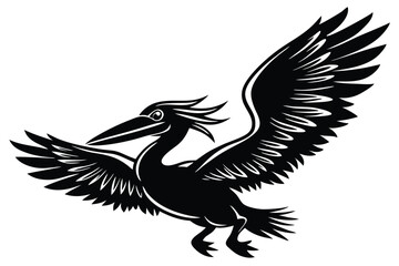 Fototapeta premium flying pelican silhouette