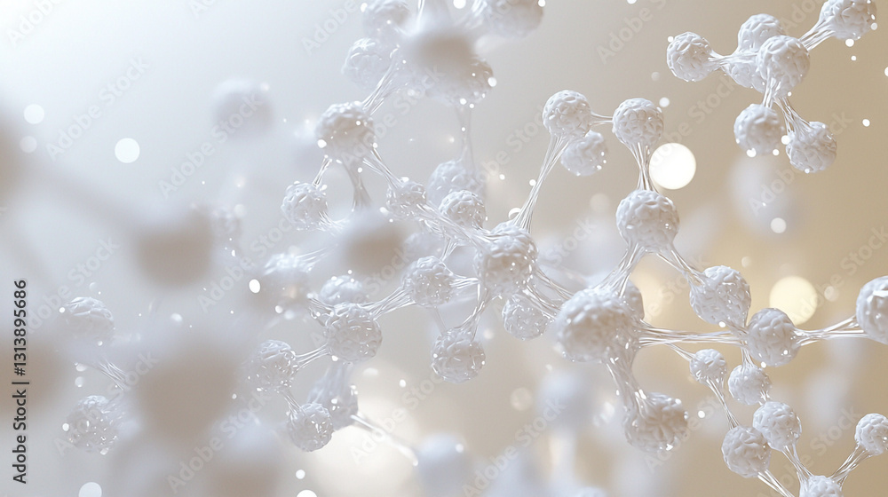 Aufkleber abstract white molecular structure background image for science design 3d clean light modern bright
