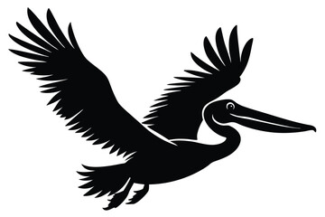 Obraz premium flying pelican silhouette
