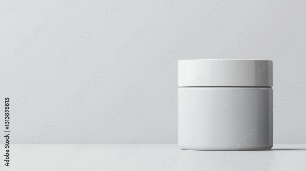 Poster minimalist white jar on simple background for product display