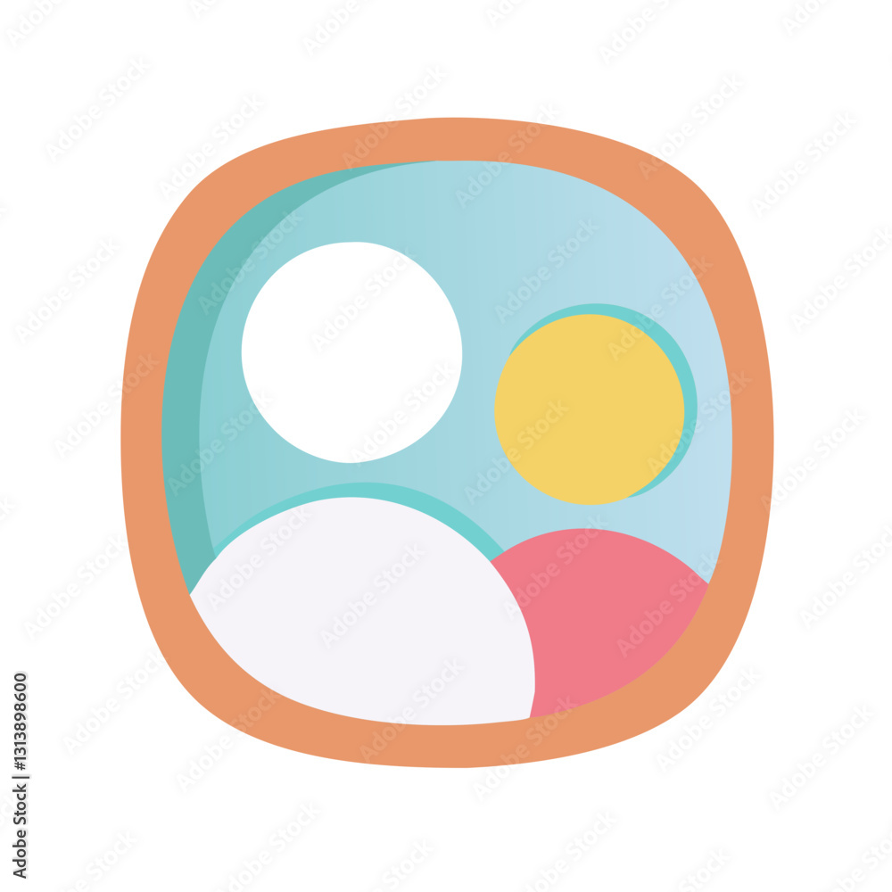 Poster abstract user group icon with colorful rounded shapes
